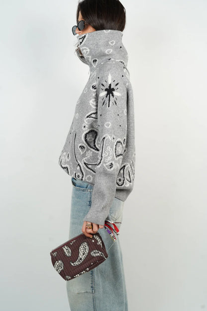 Nelia-Wollstrickjacke Bandana