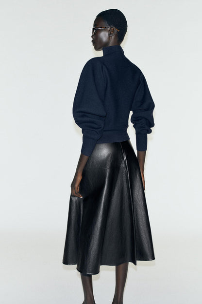 Nelia-Marineblaue Jacke mit Reißverschluss