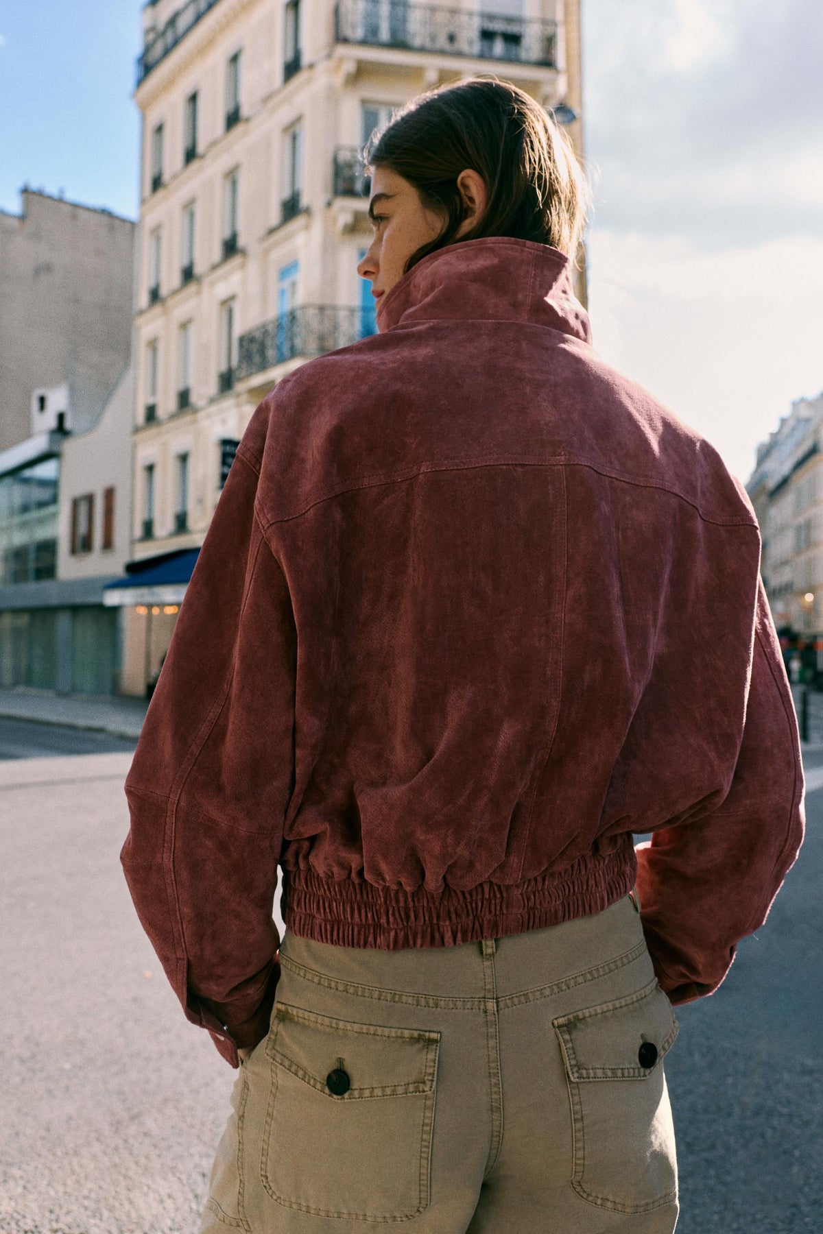 Nelia-Jacke Wildleder-Optik Washed Rosa