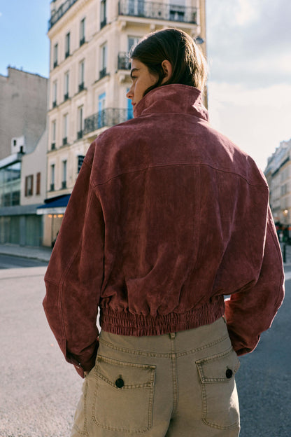 Nelia-Jacke Wildleder-Optik Washed Rosa