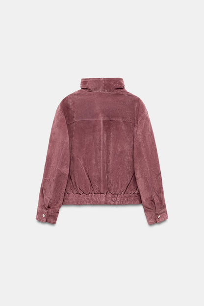 Nelia-Jacke Wildleder-Optik Washed Rosa
