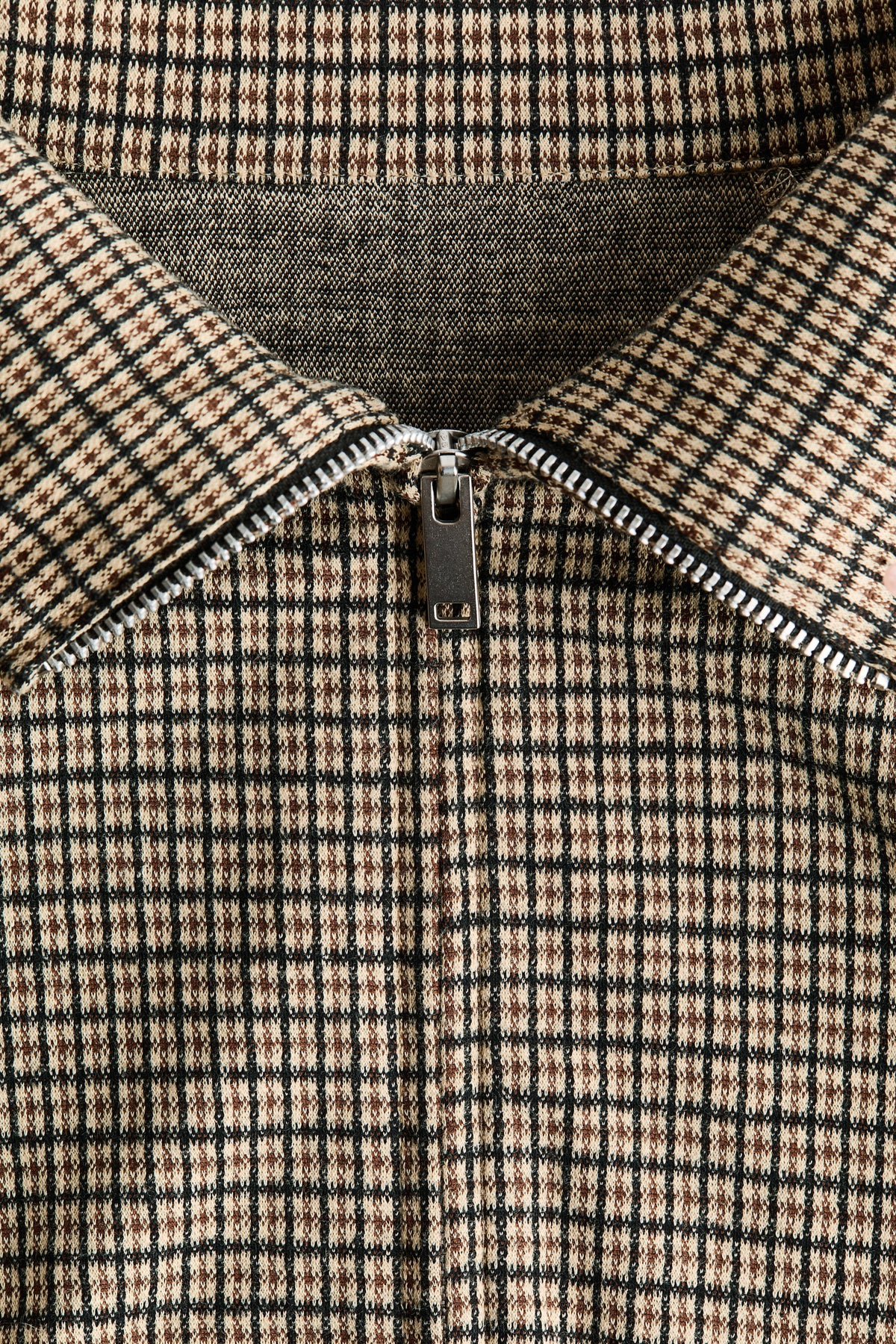 Nelia-Beige Check Knit Jacket