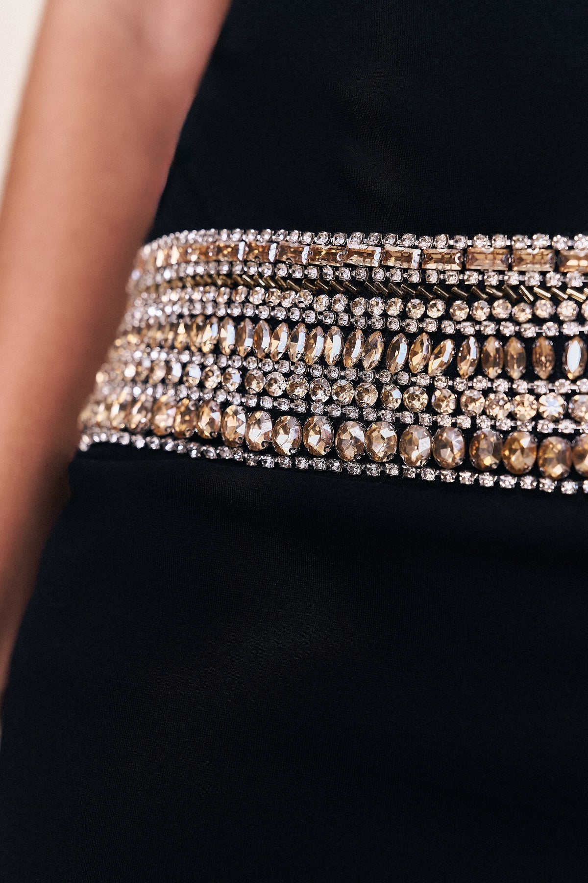 Abito Nelia Celeste con Strass