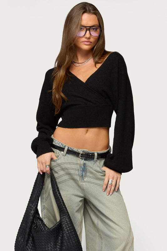 Pull Amélia Cache-Cœur – Noir