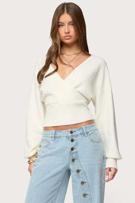 Pull Amélia Cache-Cœur – Blanc