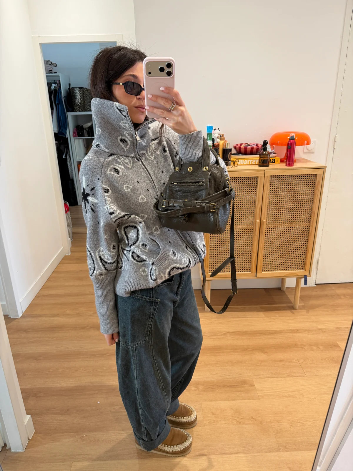 Nelia-Wollstrickjacke Bandana