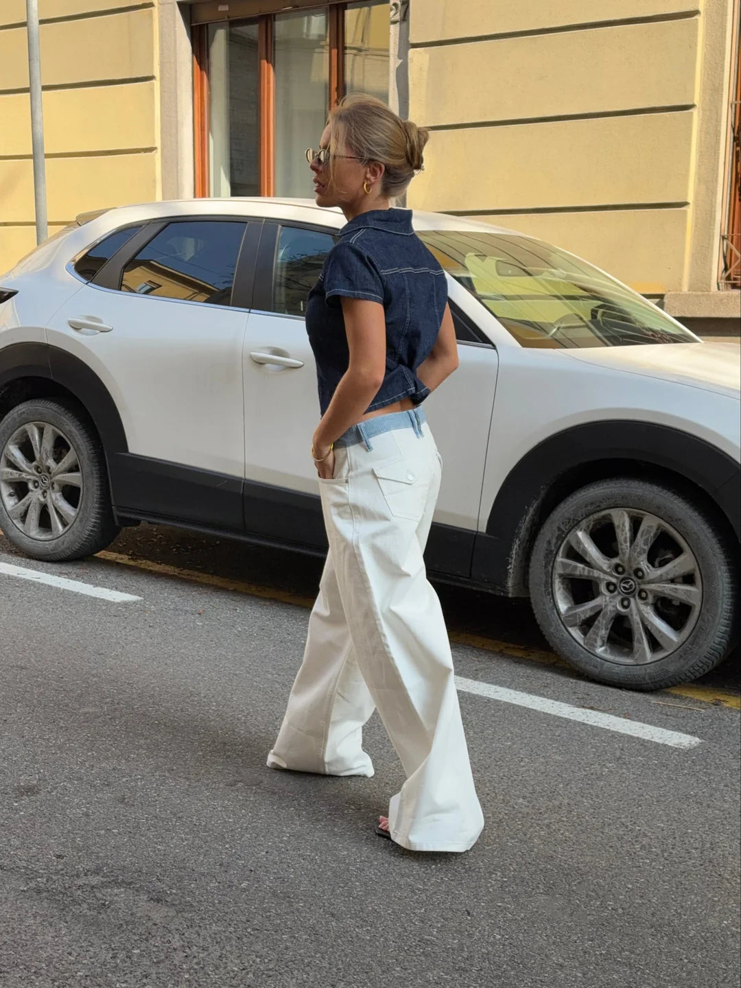 Nelia-White Baggy Jean