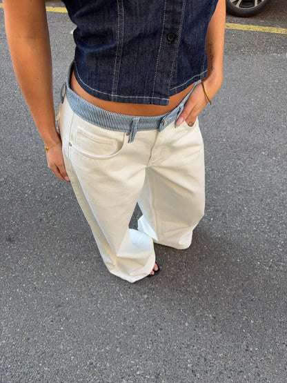 Nelia-White Baggy Jean