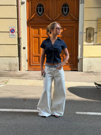 Nelia-White Baggy Jean