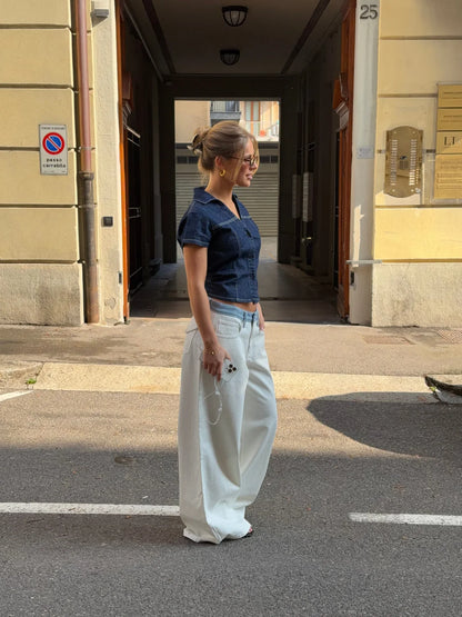 Nelia-White Baggy Jean