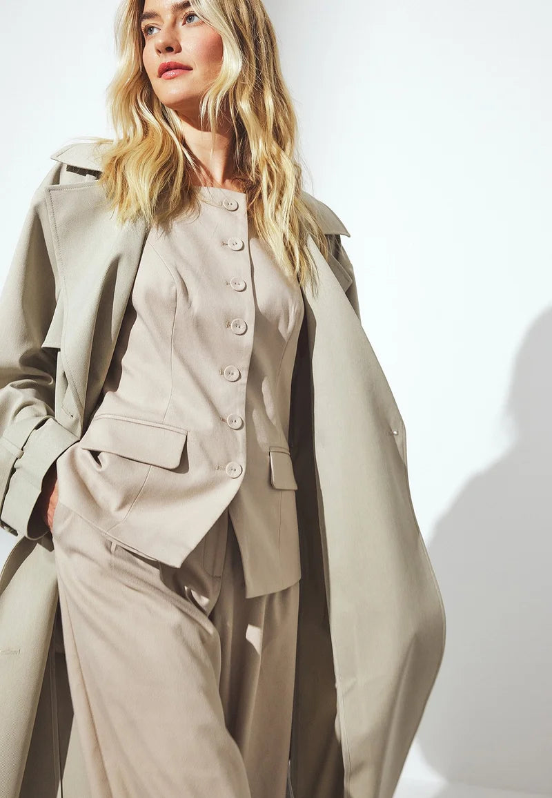 Nelia-Élysée Beige Trench Coat