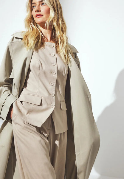 Nelia-Élysée Beige Trench Coat