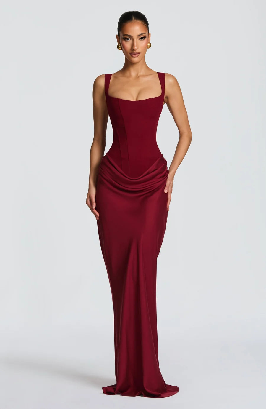 Nelia-Robe Rubis Bordeaux