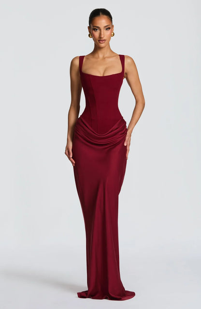 Nelia-Robe Rubis Bordeaux