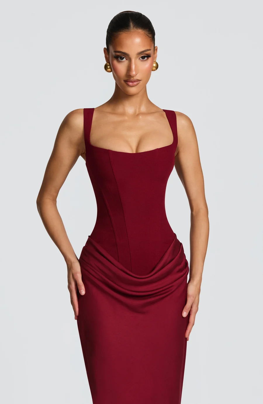 Nelia-Robe Rubis Bordeaux