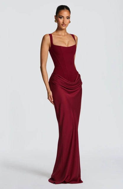 Nelia-Robe Rubis Bordeaux