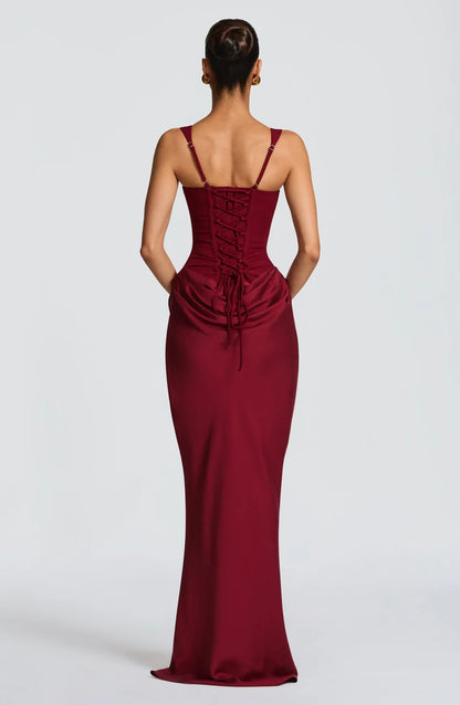 Nelia-Robe Rubis Bordeaux